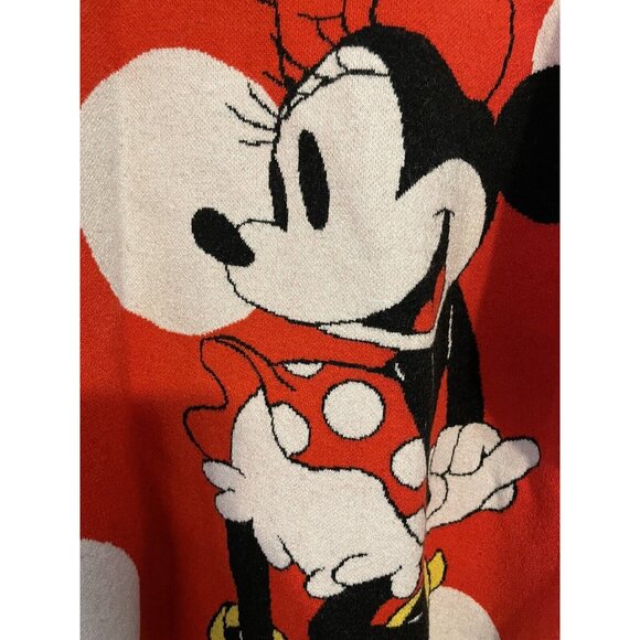Disney Minnie Mouse Red & White Polka Dot Sweater 1X For Adults - Picture 6 of 6